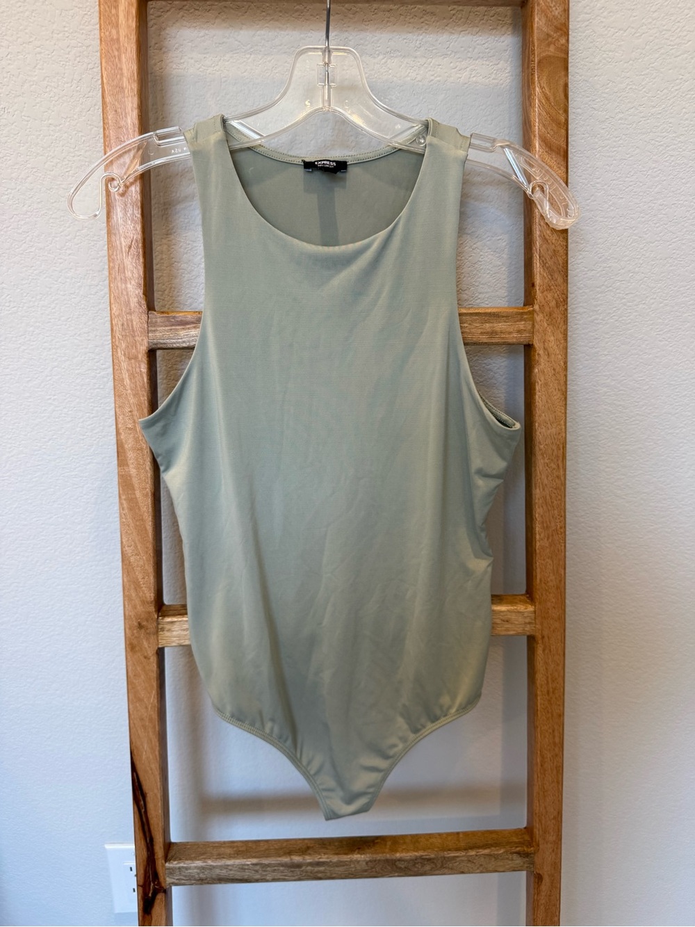 Express Sage Green Sleeveless Bodysuit